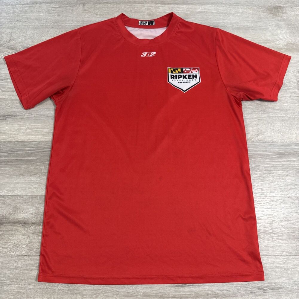 Ripken Experience Aberdeen Shirt Men's Red Large 3N2 Baseball Eat Sleep Baseball